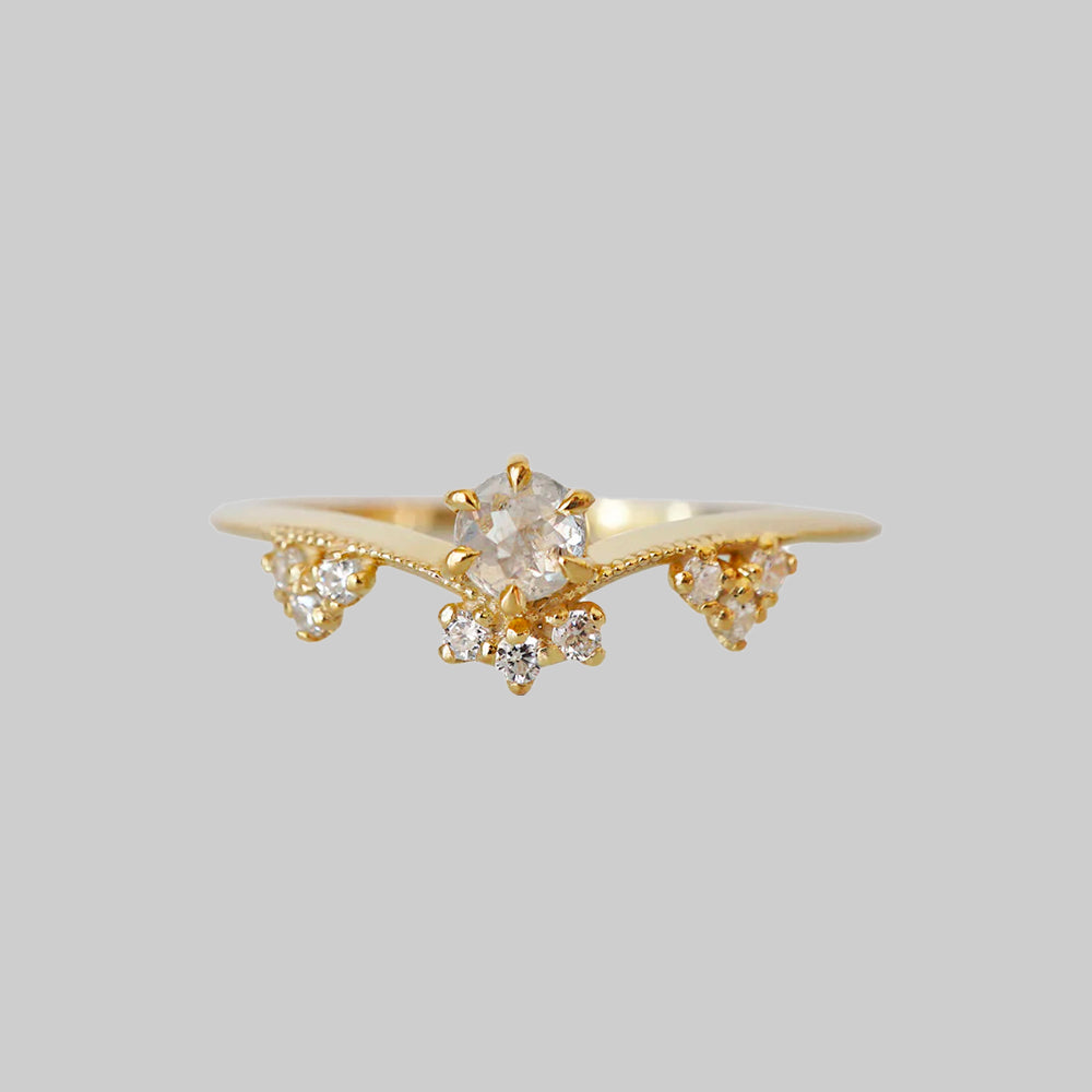 14kt Fairy Salt and Pepper Diamond Ring
