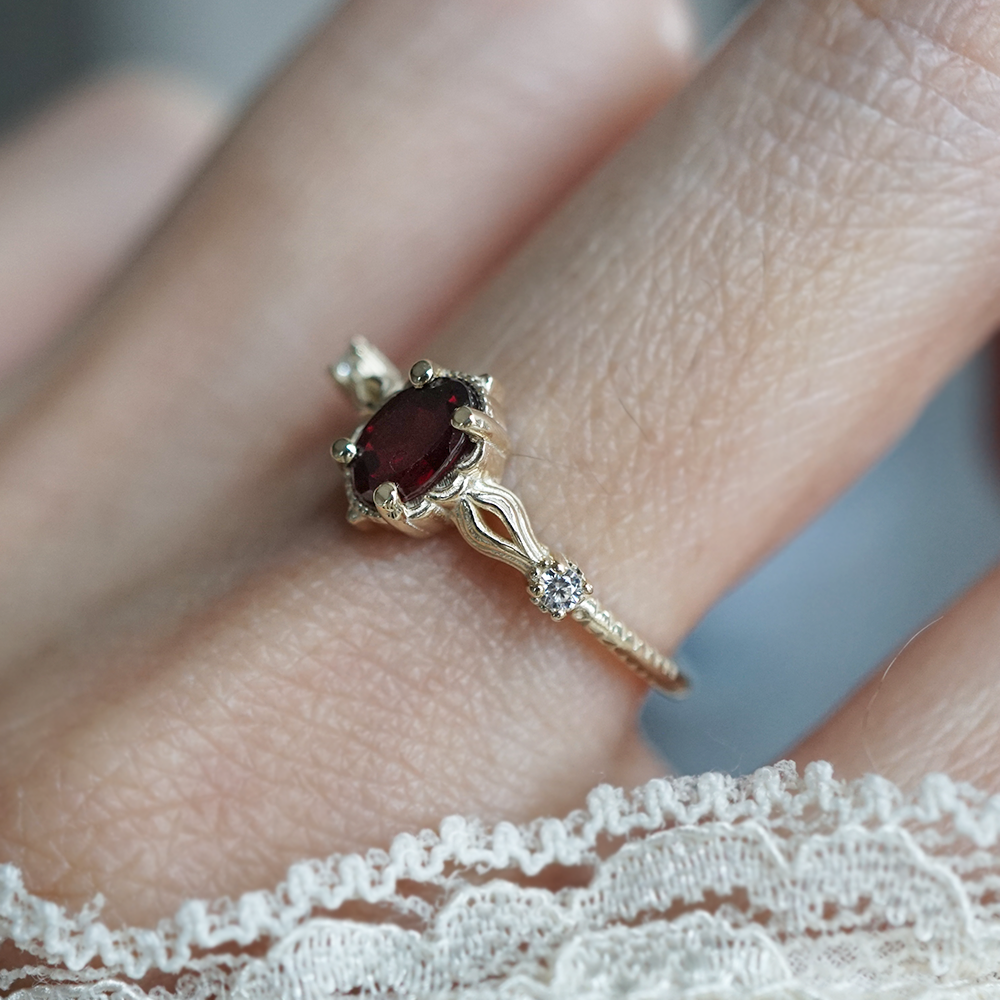 Mariana Flame Garnet Ring