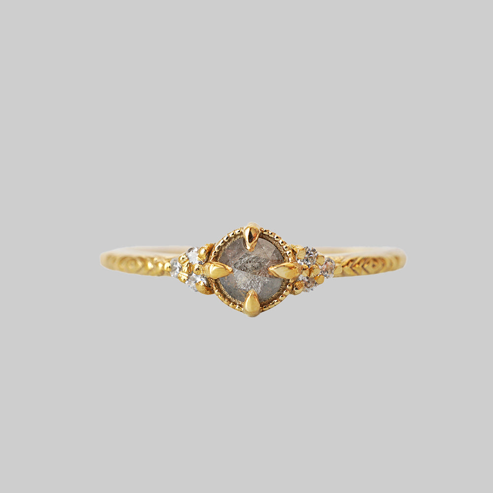 14kt Once Upon A Time Salt and Pepper Diamond Ring