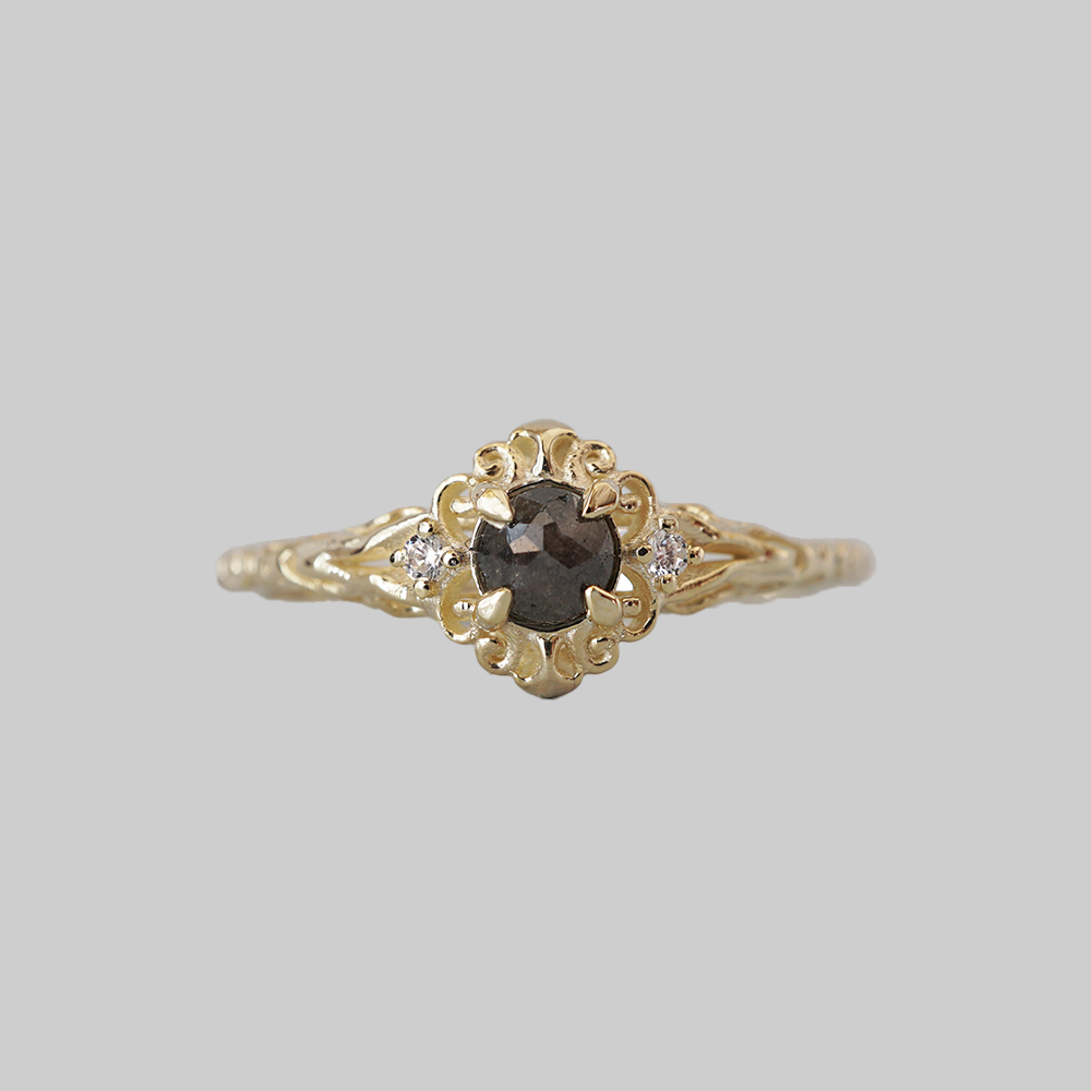 14kt Duskrain Salt and Pepper Diamond Ring