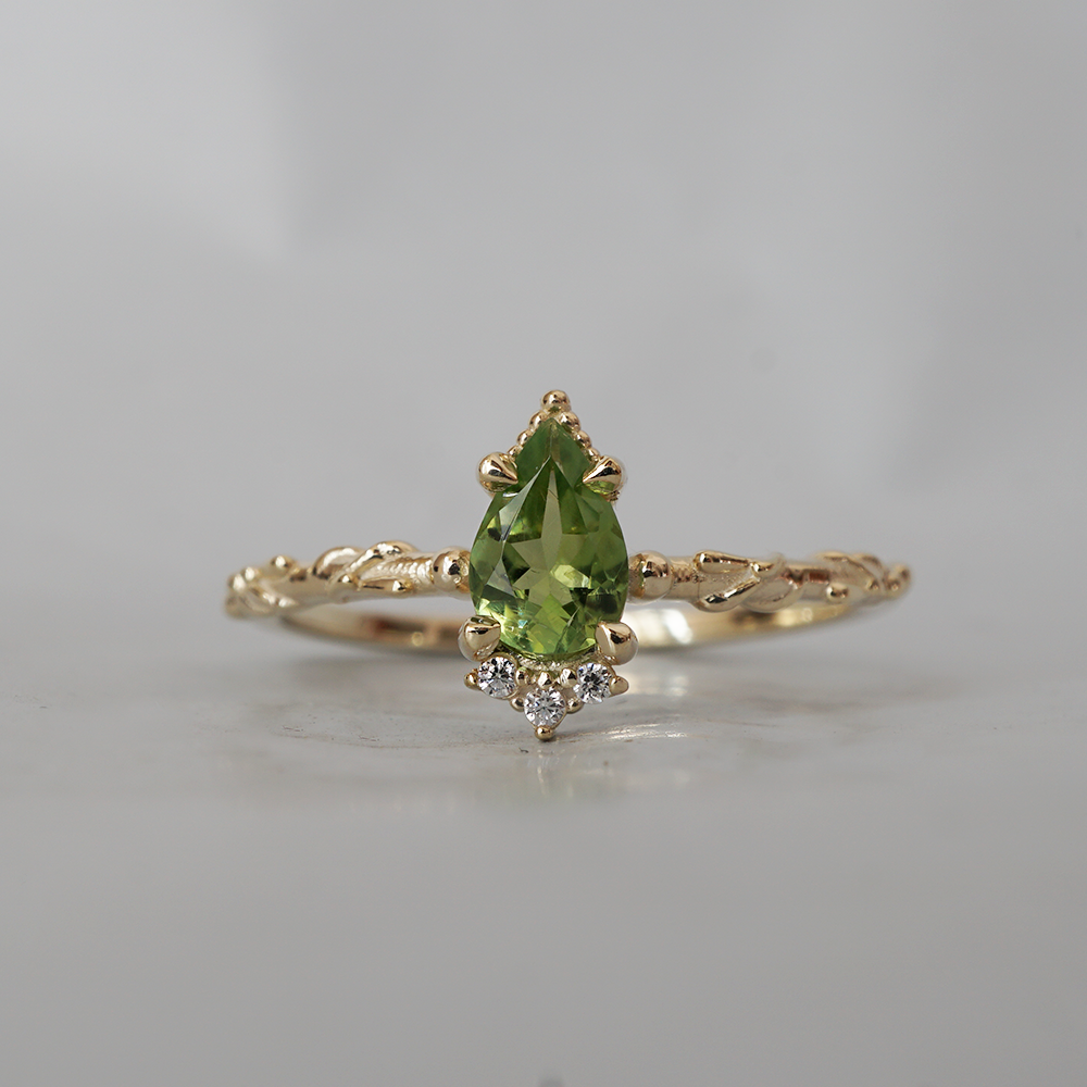 Green Tourmaline Spring Ring
