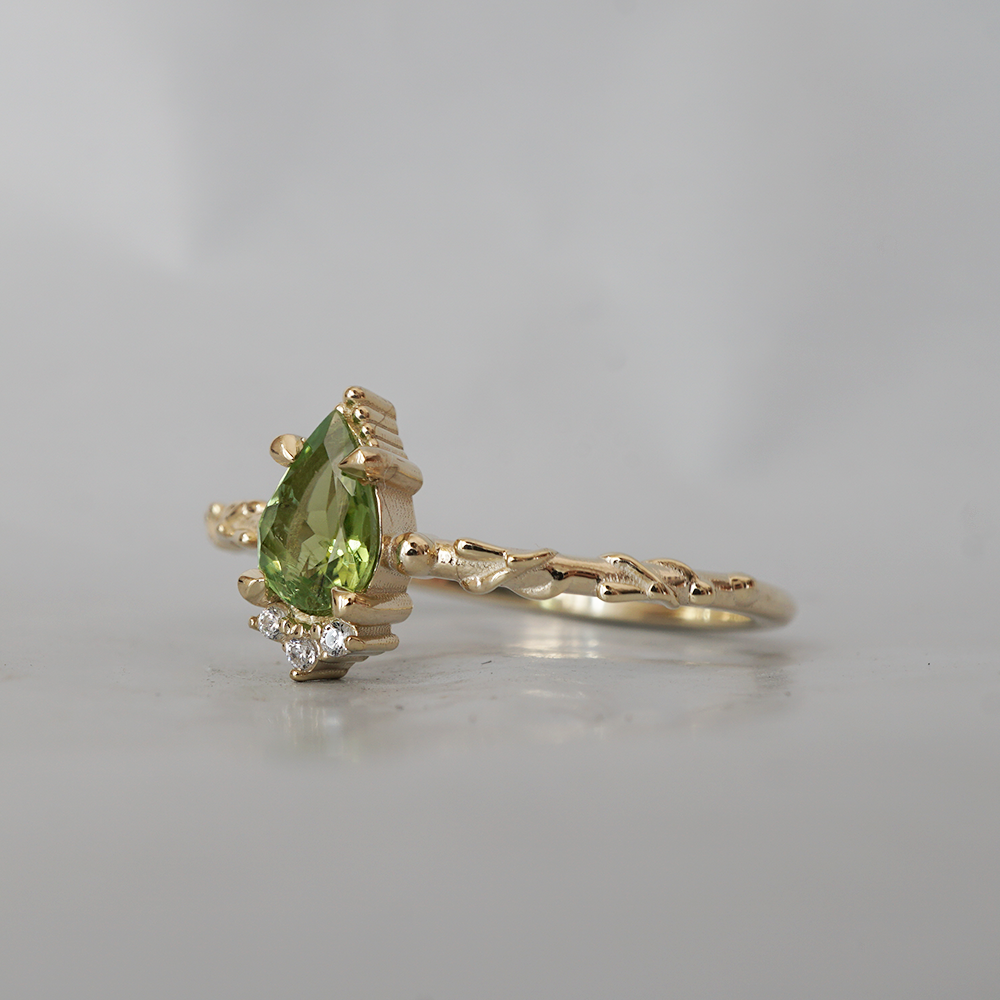 Green Tourmaline Spring Ring