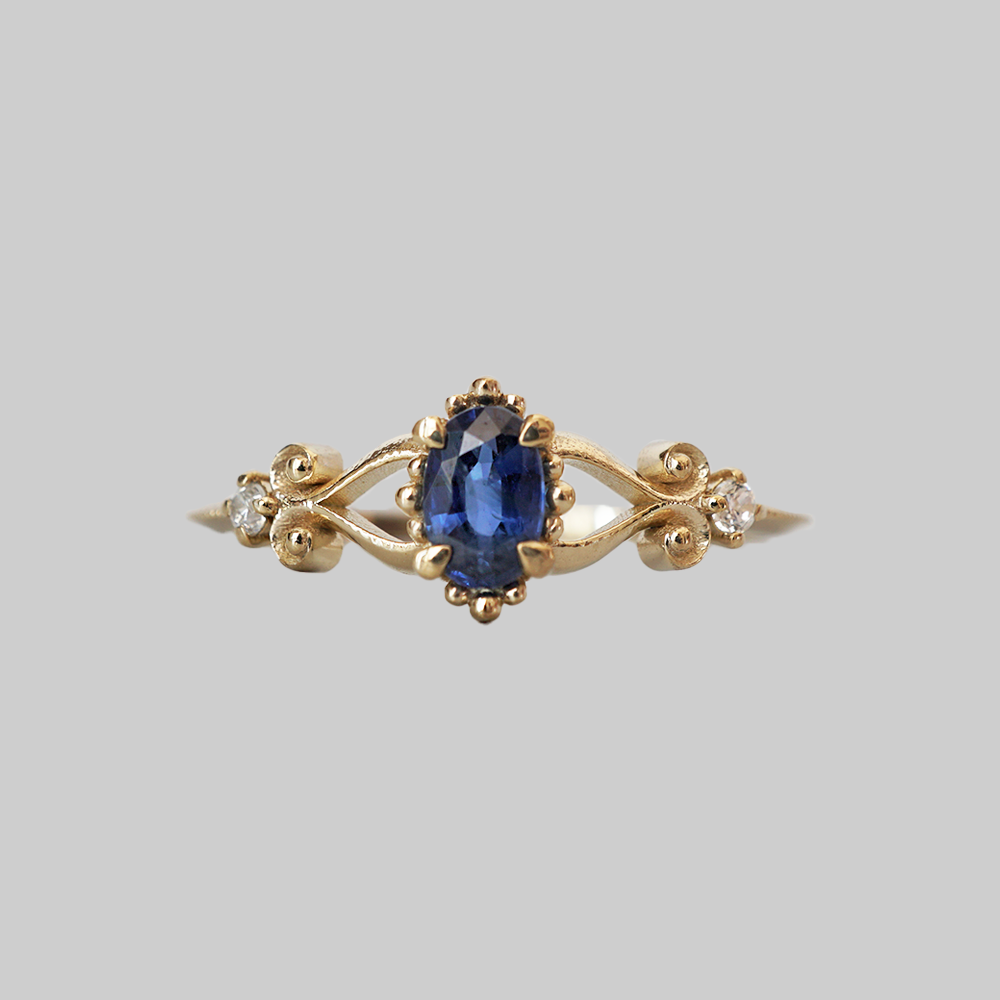 Oval Sapphire Nightfall Ring