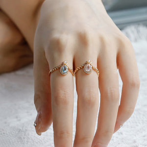 Pear Rose Quartz Cinderella Ring