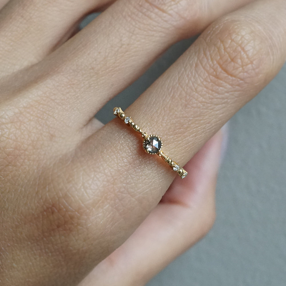 14kt Antionette Salt and Pepper Diamond Ring