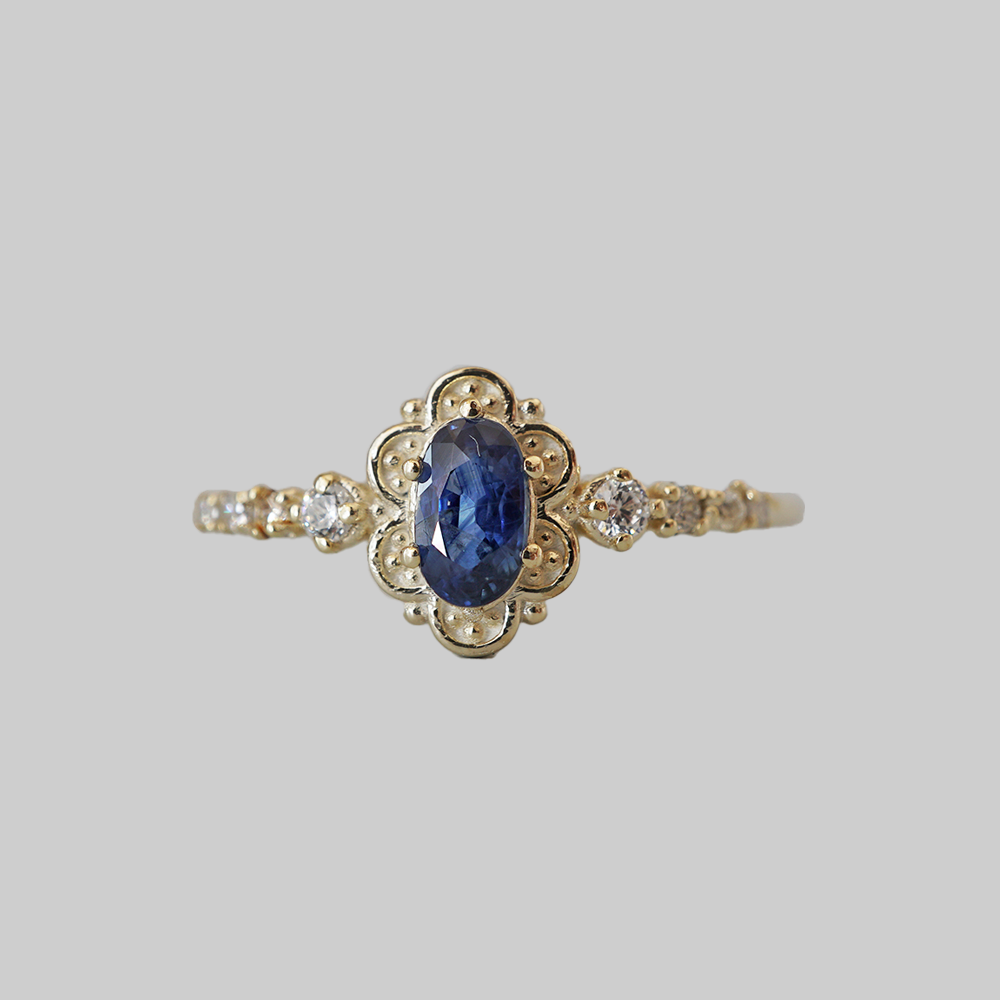 14kt Blue Sapphire Belle Ring