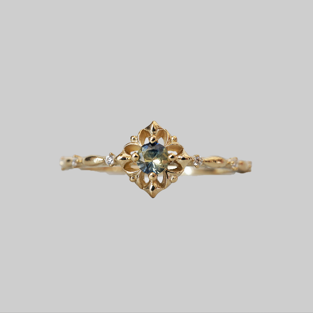 Twilight Petal Bi-Color Sapphire Ring