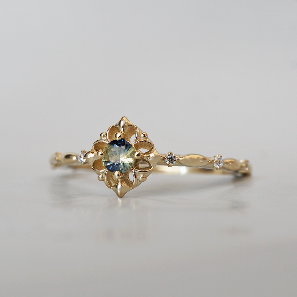 Twilight Petal Bi-Color Sapphire Ring