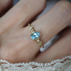 Oval Blue Topaz Bluebell Dream Ring