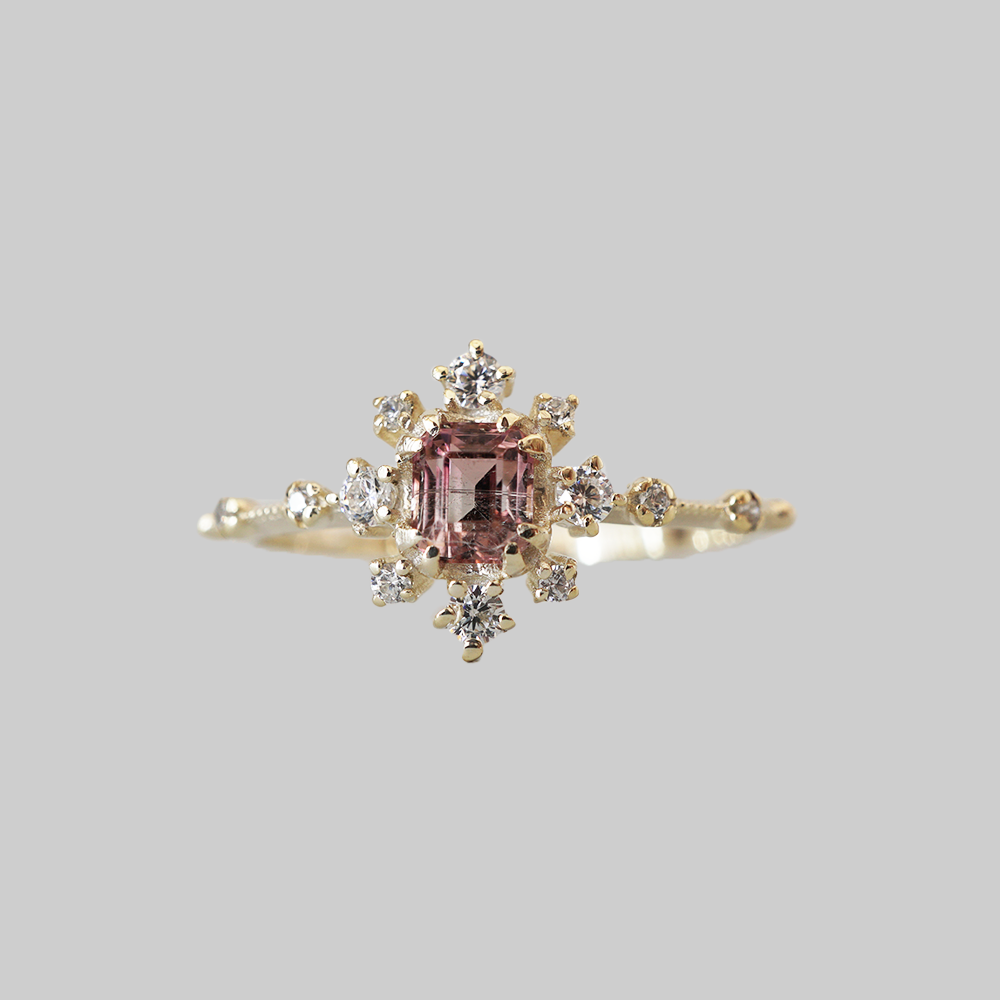 14kt Tourmaline Blush Stardust Ring