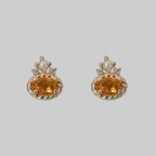 Citrine and Pearl Sunpetal Studs