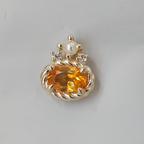 Citrine and Pearl Sunpetal Studs