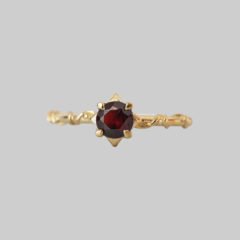Crimson Thorn Garnet Ring