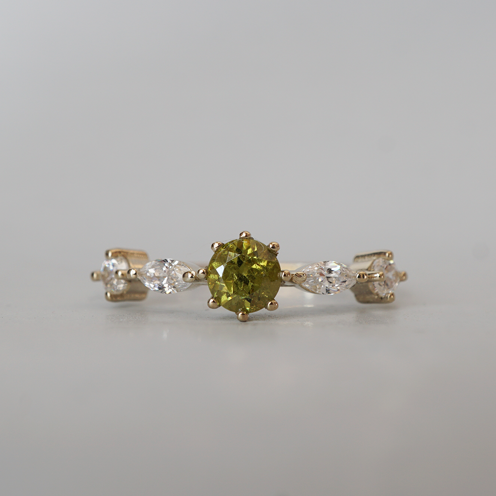 Meadow Demantoid Garnet Ring