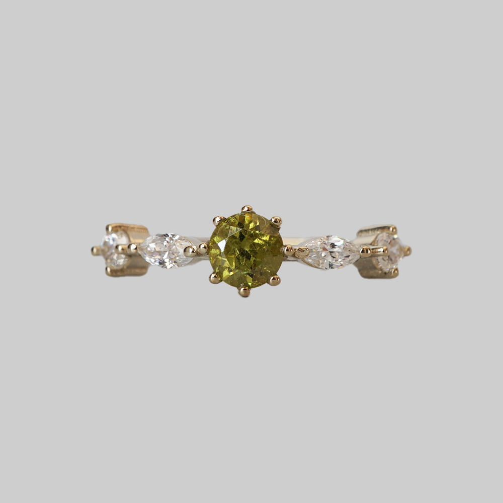 Meadow Demantoid Garnet Ring