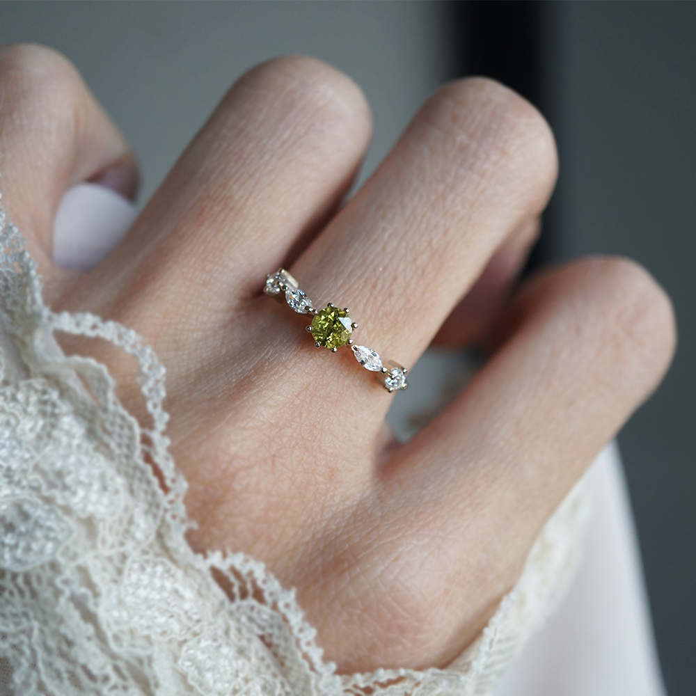 Meadow Demantoid Garnet Ring