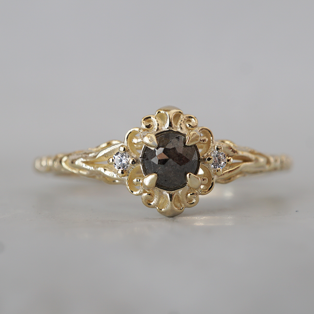 14kt Duskrain Salt and Pepper Diamond Ring
