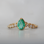 Pear Emerald Serephina Ring