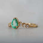 Pear Emerald Serephina Ring
