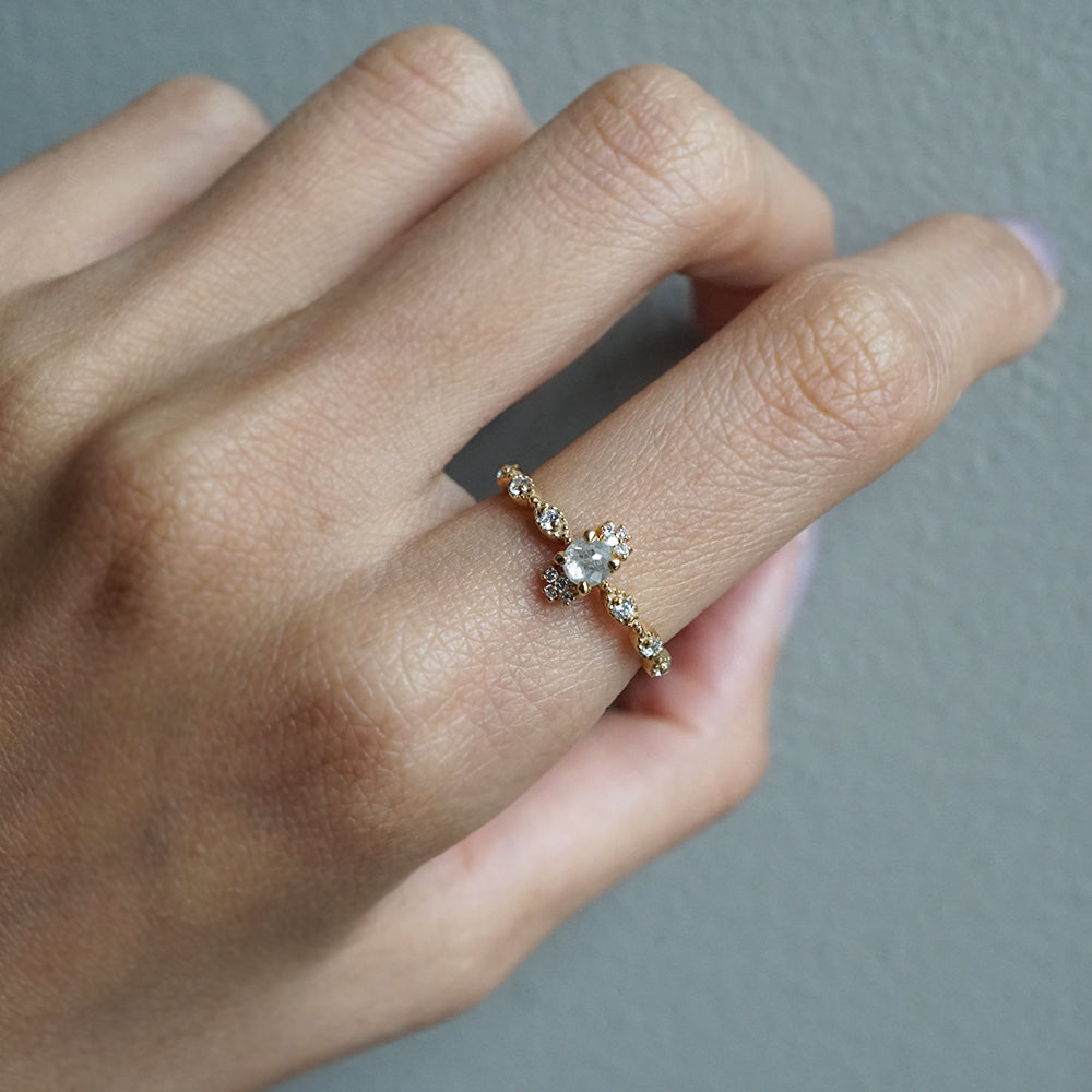14kt Ethereal Salt and Pepper Diamond Ring