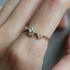 14kt Fairy Salt and Pepper Diamond Ring