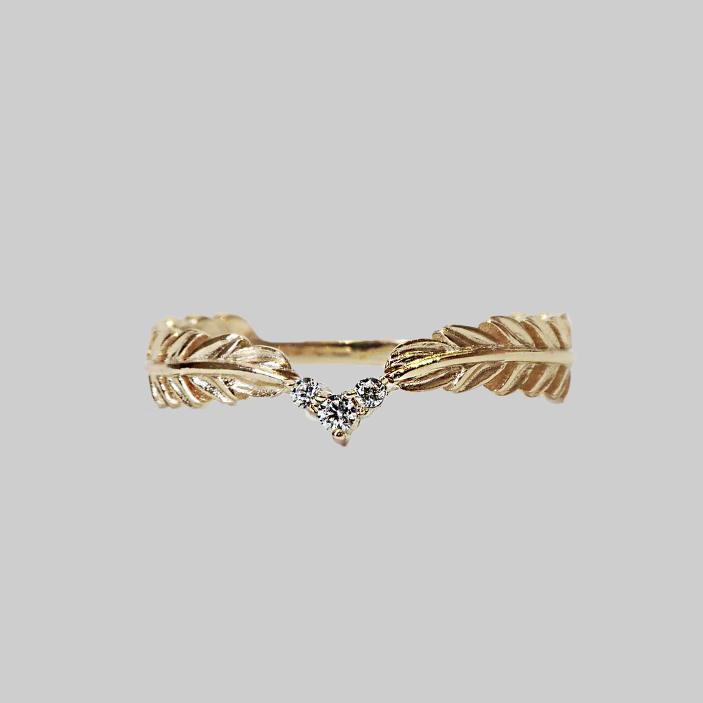 Feather Diamond Ring