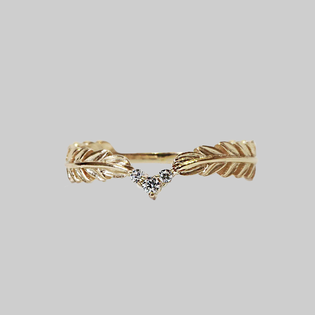 Feather Diamond Ring