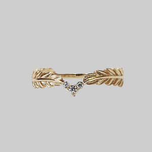 Feather Diamond Ring