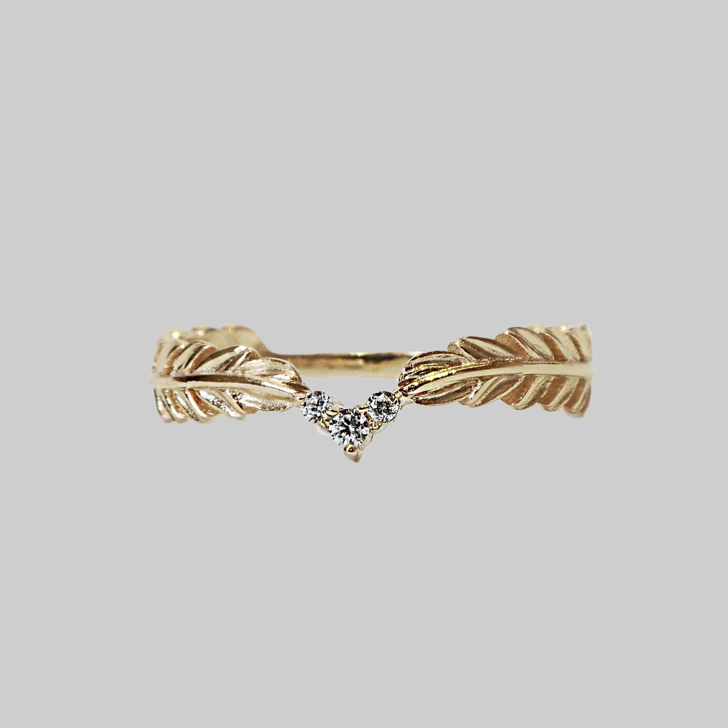 Feather Diamond Ring