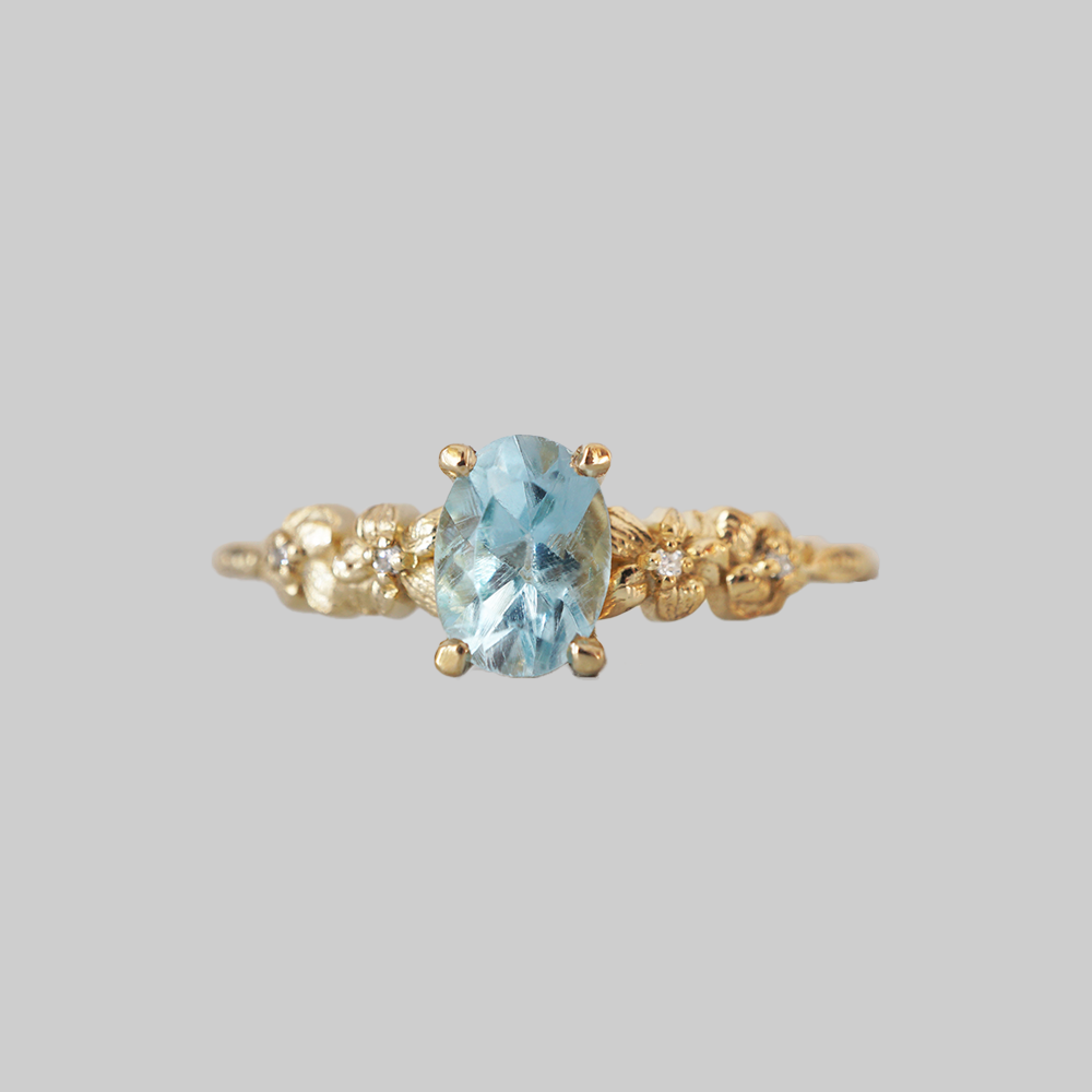 Oval Blue Topaz Bluebell Dream Ring