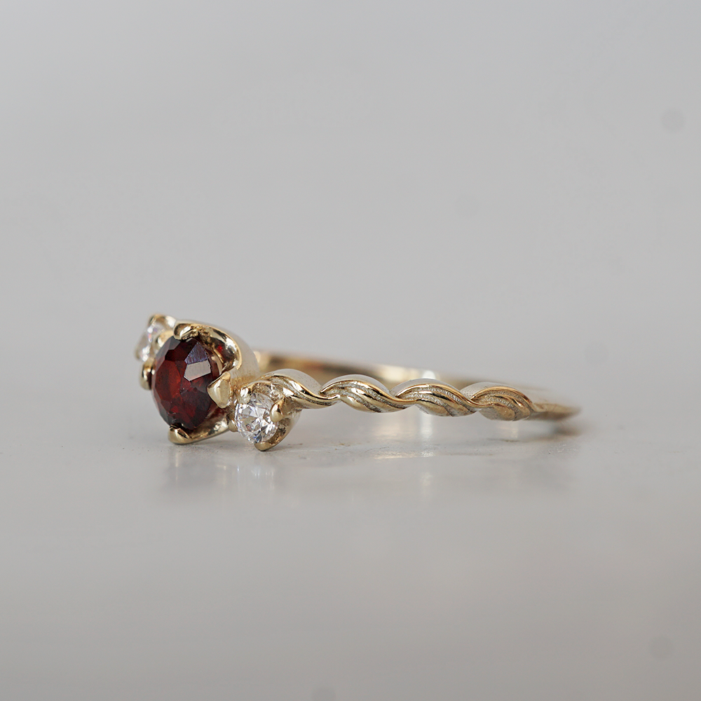 Garnet Weave Ring