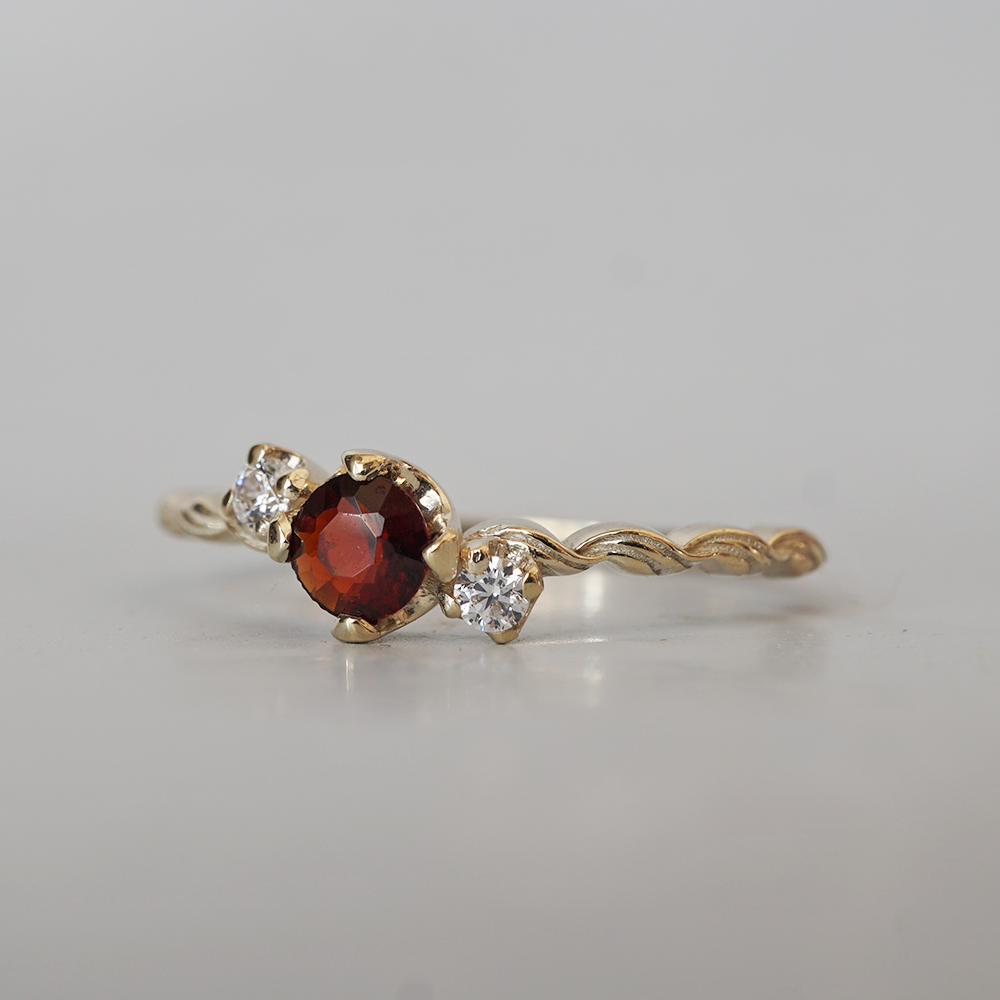 Garnet Weave Ring