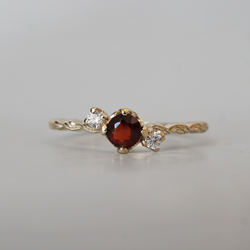 Garnet Weave Ring