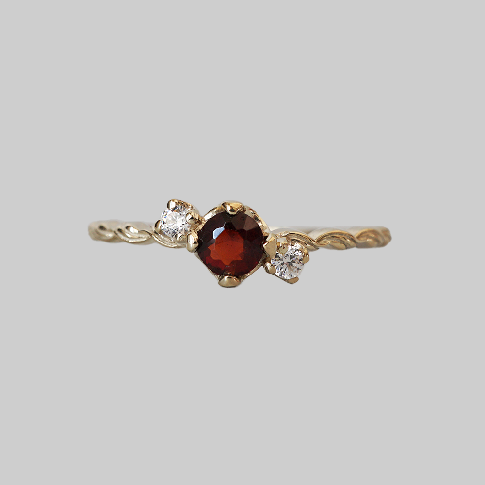 Garnet Weave Ring