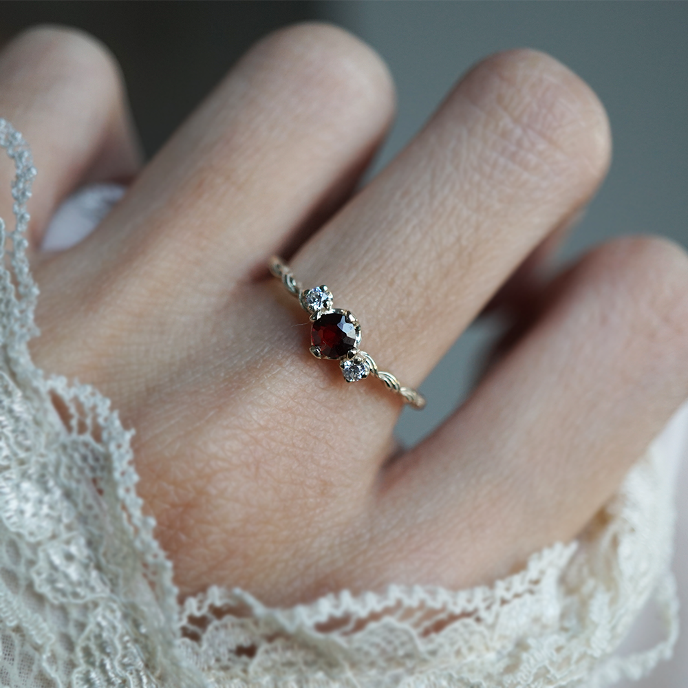 Garnet Weave Ring
