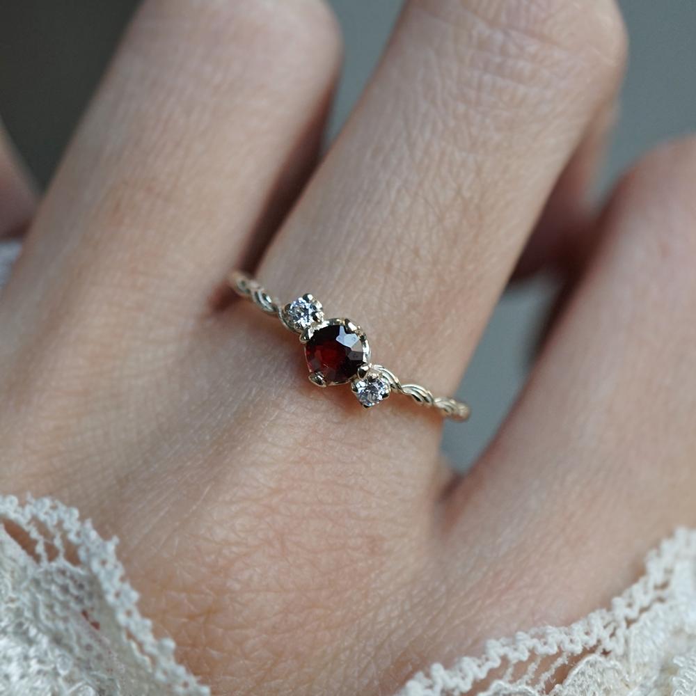 Garnet Weave Ring