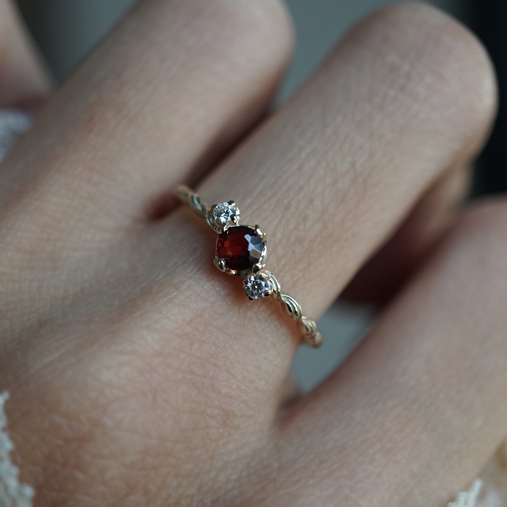 Garnet Weave Ring