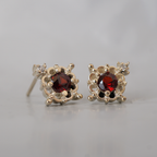 Cherry Drop Garnet Studs
