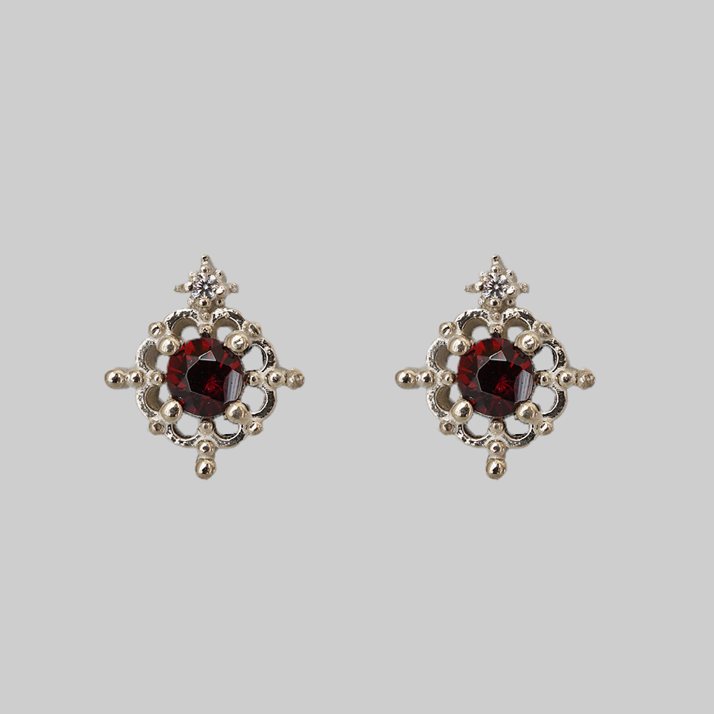 Cherry Drop Garnet Studs