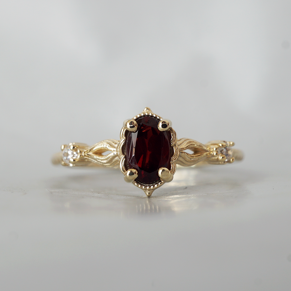 Mariana Flame Garnet Ring