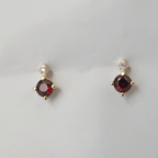 Garnet Kiss Studs