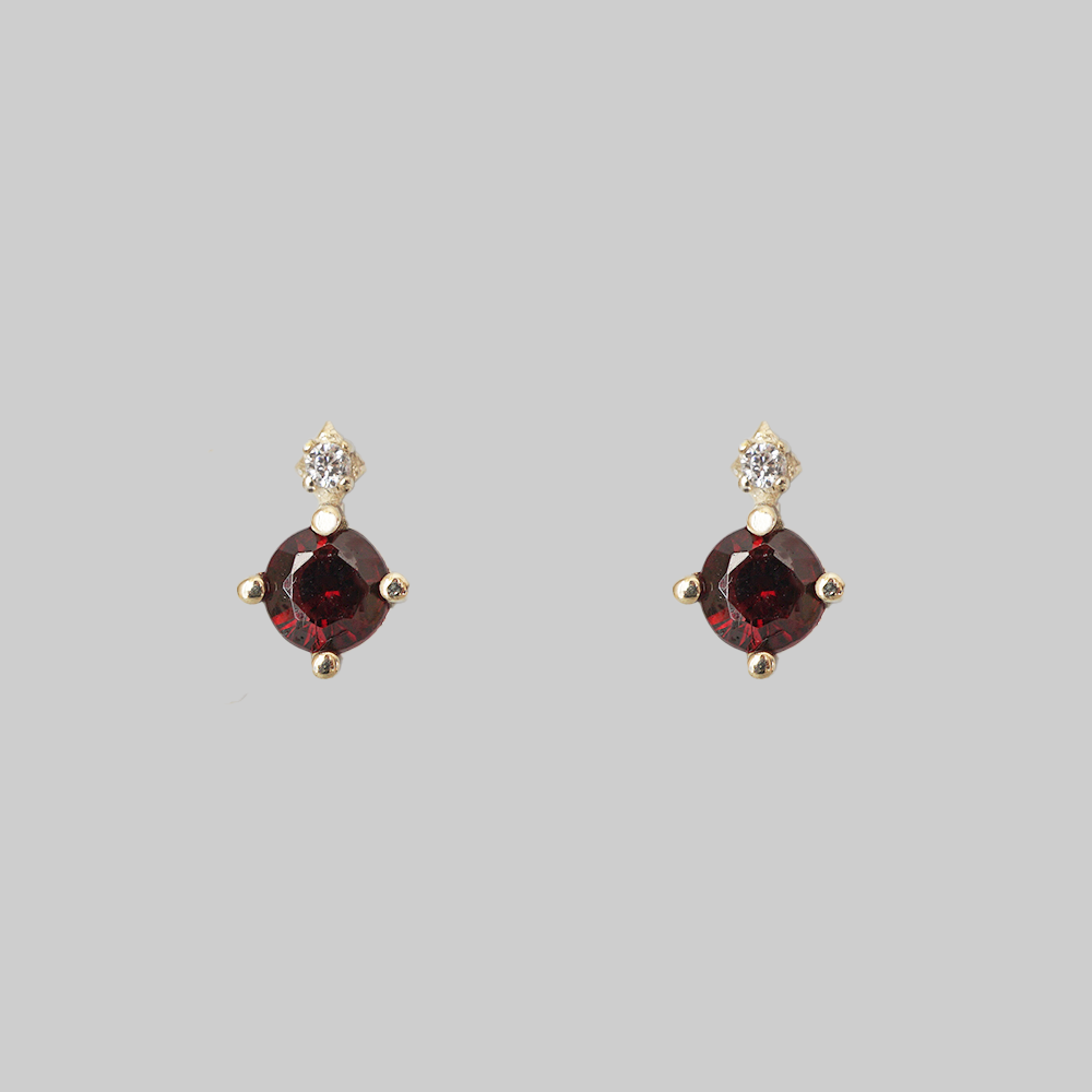 Garnet Kiss Studs