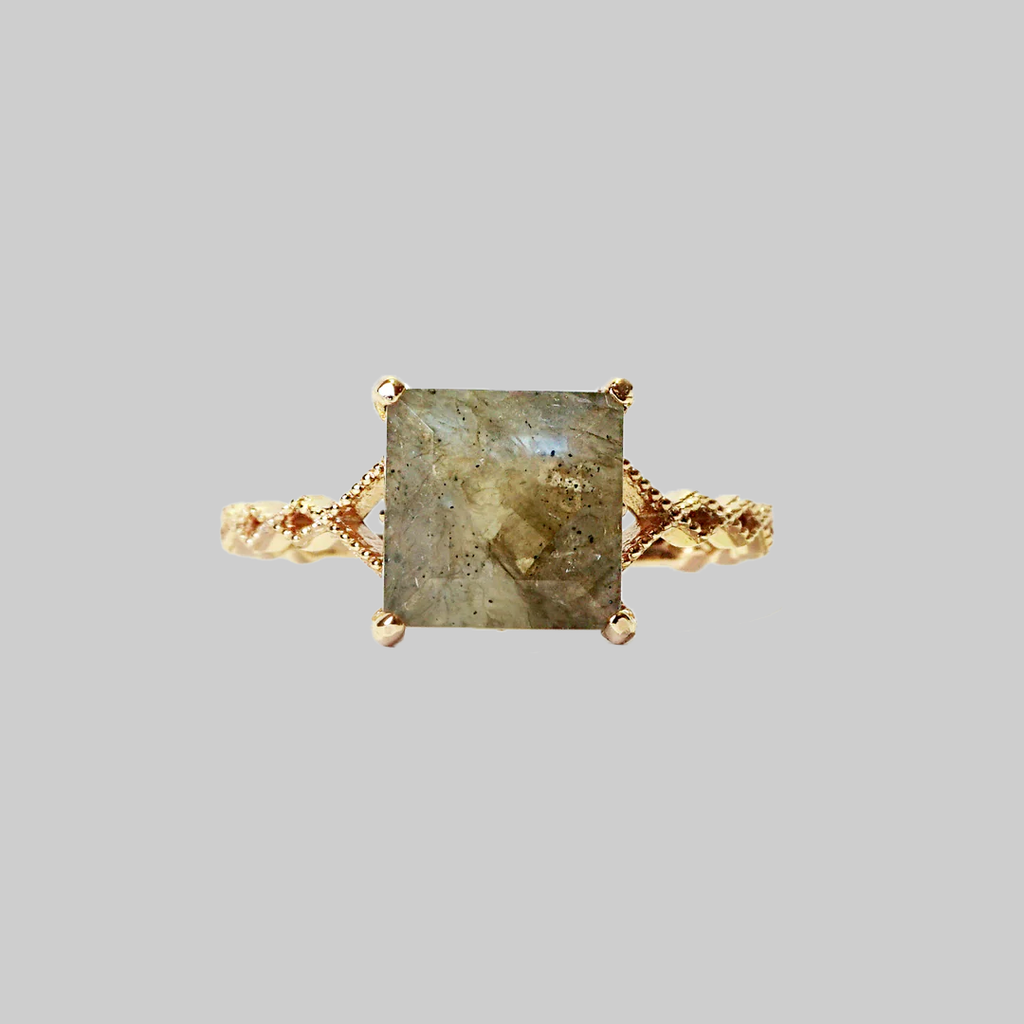 Labradorite Solitaire Ring