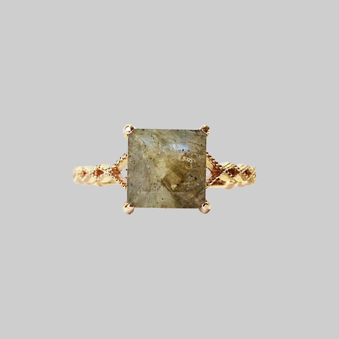 Labradorite Solitaire Ring