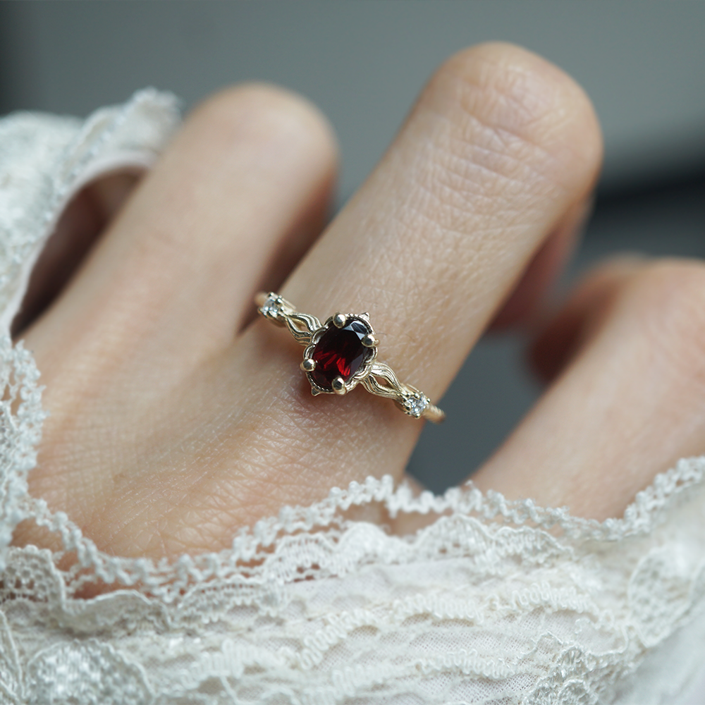 Mariana Flame Garnet Ring