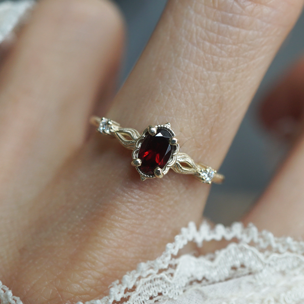 Mariana Flame Garnet Ring
