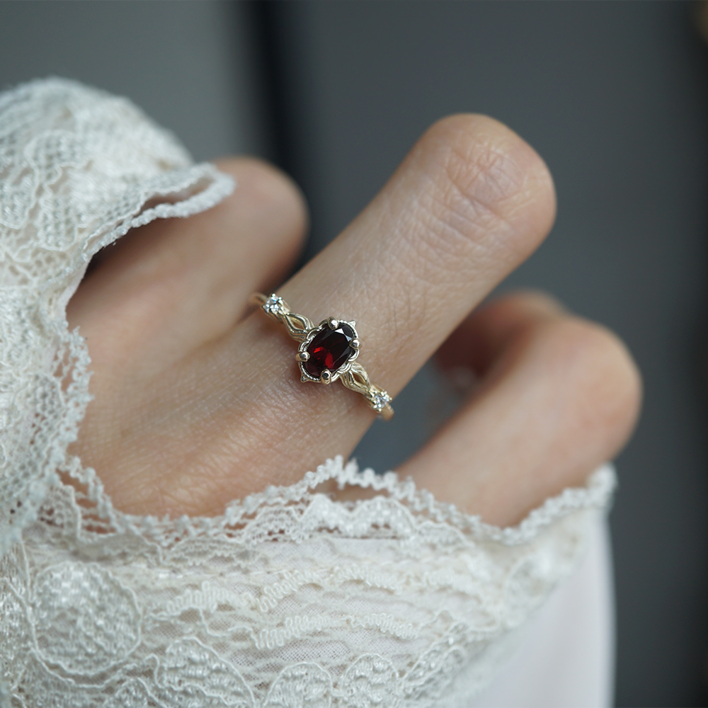 Mariana Flame Garnet Ring