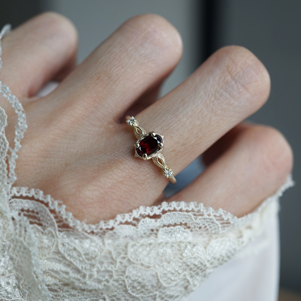 Mariana Flame Garnet Ring