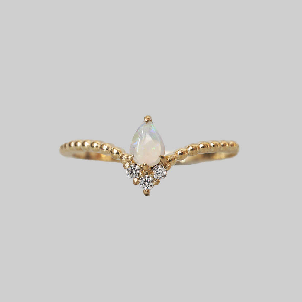 Mini Opal Dew Drop Ring