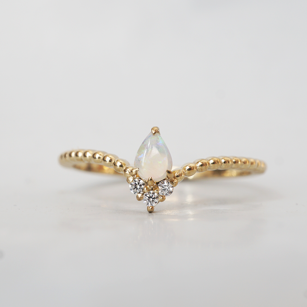 Mini Opal Dew Drop Ring